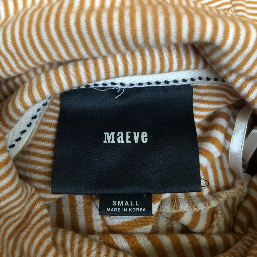 Anthro Maeve Striped Cowl Neck Top Small Yellow - Picture 4 of 5
